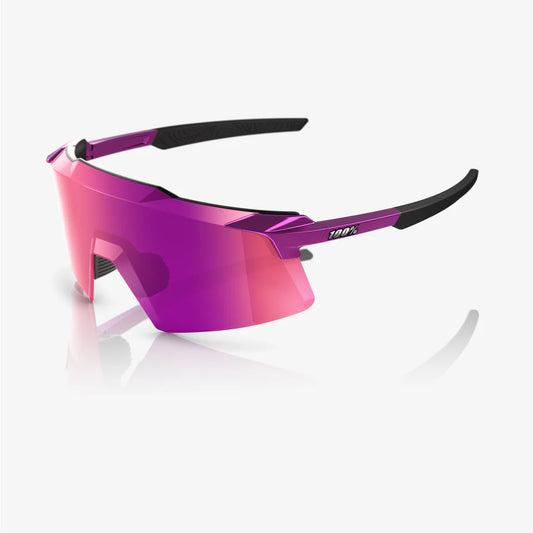 ÓCULOS 100% AEROCRAFT - GLOSS PURPLE CHROME - PURPLE MULTILAYER MIRROR LENS
