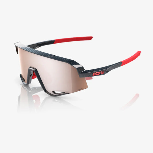 ÓCULOS 100% SLENDALE - GLOSS CARBON FIBER - HIPER CRIMSON SILVER MIRROR LENS