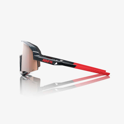 ÓCULOS 100% SLENDALE - GLOSS CARBON FIBER - HIPER CRIMSON SILVER MIRROR LENS