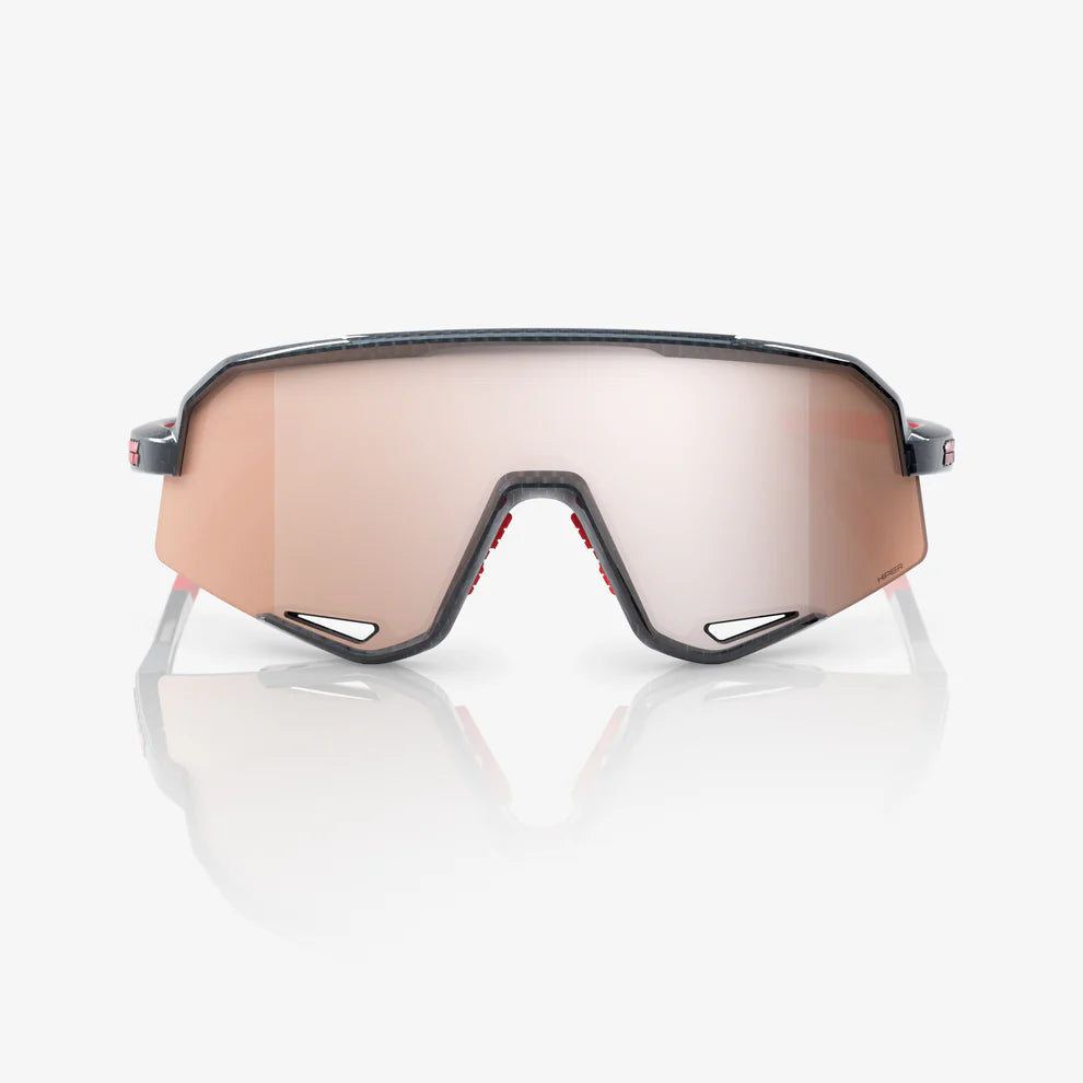 ÓCULOS 100% SLENDALE - GLOSS CARBON FIBER - HIPER CRIMSON SILVER MIRROR LENS