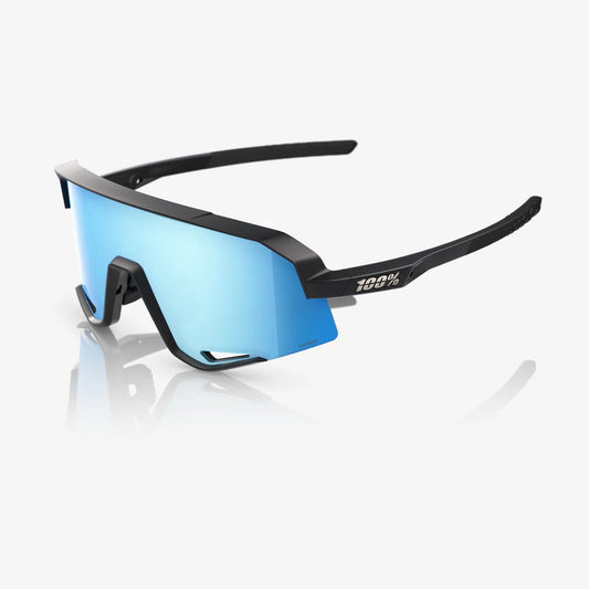 ÓCULOS 100% SLENDALE - MATTE BLACK -  HIPER BLUE MULTILAYER MIROR LENS