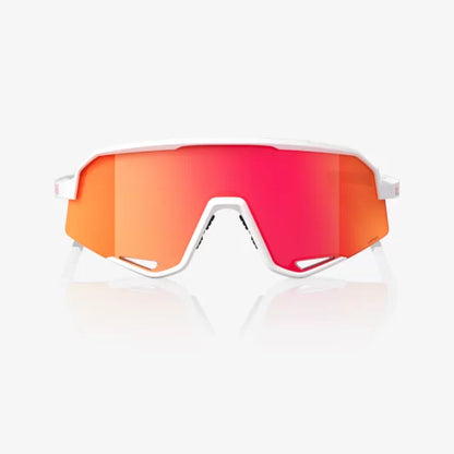 ÓCULOS 100% SLENDALE - MATTE WHITE - HIPER RED MULTILAYER MIRROR LENS
