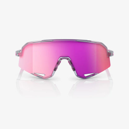 ÓCULOS 100% SLENDALE - POLISHED TRANSLUCENT GREY - PURPLE MULTILAYER MIRROR LENS