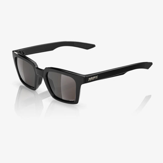 ÓCULOS 100% ERBA - GLOSS BLACK - HIPER SILVER MIRROR LENS