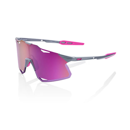 ÓCULOS 100% HYPERCRAFT - GLOSS LIGHT GREY - PURPLE MIRROR LENS