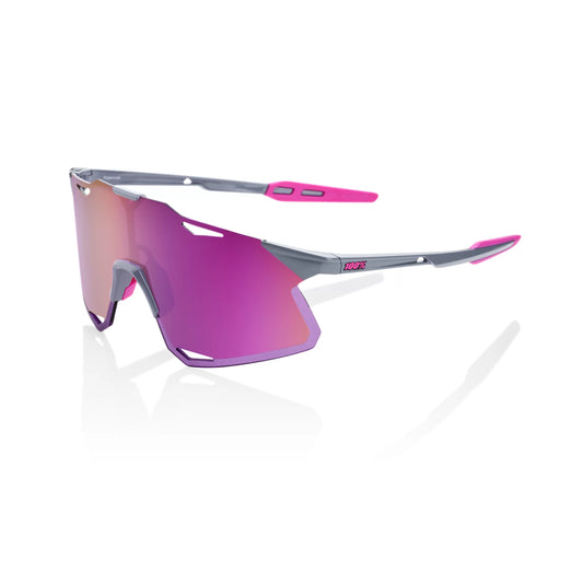 ÓCULOS 100% HYPERCRAFT - GLOSS LIGHT GREY - PURPLE MIRROR LENS