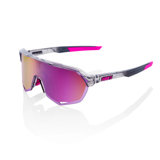 ÓCULOS 100% S2 - POLISHED TRANSLUCENT GREY - PURPLE MULTILAYER MIRROR LENS